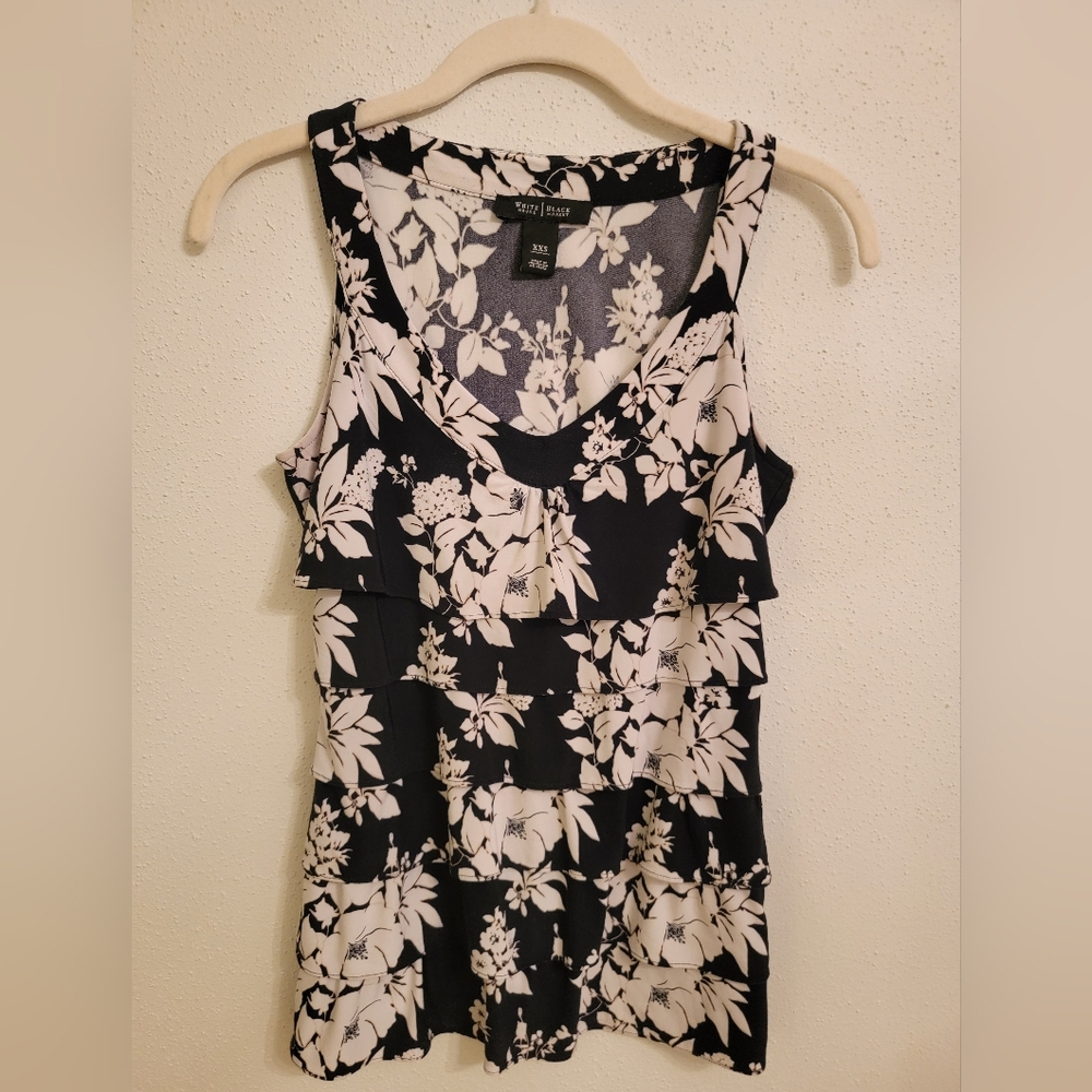 WHBM XXS Sleeveless Floral Top